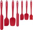 letang silicone spatula,spatulas silicone heat resistant,7 mini rubber spatula set - cooking spatulas for nonstick cookware,baking kitchen spatula set,one piece design spoon (red) logo