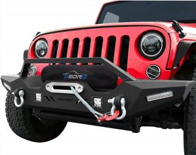 img 3 attached to Complete Bumper Package For 2007-2018 Jeep Wrangler JK & JKU Unlimited: OEDRO Front & Rear Bumper Combo With Hitch Receiver & D-Rings