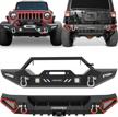 complete bumper package for 2007-2018 jeep wrangler jk & jku unlimited: oedro front & rear bumper combo with hitch receiver & d-rings logo