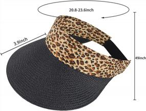 img 1 attached to Women'S Wide Brim Woven Foldable Sun Visor Hats (2 Pack) By HH HOFNEN