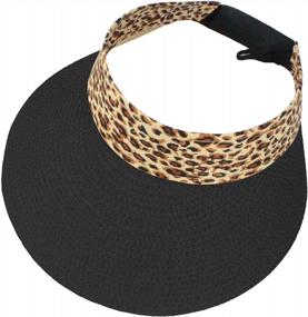 img 4 attached to Women'S Wide Brim Woven Foldable Sun Visor Hats (2 Pack) By HH HOFNEN