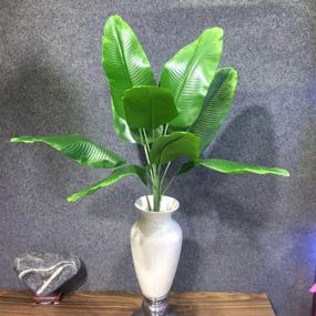 img 2 attached to Artificial Plants Tropical Leaves Banana Tree Faux Palm Leaf Bird Of Paradise Plant Fake Leaves Greenery Shrubs Indoor Outside Home Garden Office Verandah Wedding Décor