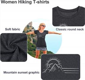 img 1 attached to Mountain Graphic T-Shirts For Women Short Sleeve Camping Travel Shirt Casual Tees Tops (Grey # B, M)