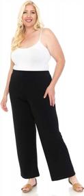 img 2 attached to Stylish And Comfortable ITY Knit Wide-Leg Pants For Women Of All Sizes