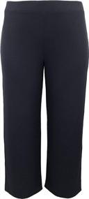 img 4 attached to Stylish And Comfortable ITY Knit Wide-Leg Pants For Women Of All Sizes