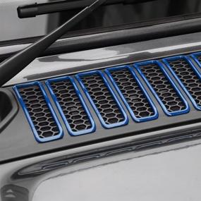 img 1 attached to 🔹 Blue Hood Vent Cover Trim Decor for Jeep Wrangler JL & JT Gladiator - RT-TCZ ABS Decorative Accessories (2018-2022 JL, 2020-2022 JT)