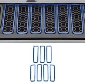img 4 attached to 🔹 Blue Hood Vent Cover Trim Decor for Jeep Wrangler JL & JT Gladiator - RT-TCZ ABS Decorative Accessories (2018-2022 JL, 2020-2022 JT)