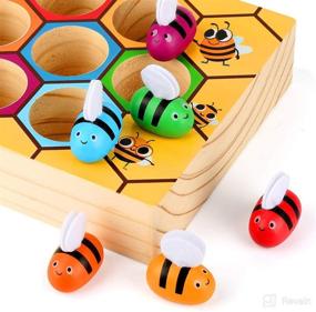 img 2 attached to 🐝 Kunmark Bee Hive Preschool Wooden Toy for Toddlers - Early Montessori Educational Game to Enhance Motor Skills and Cognitive Development in Babies