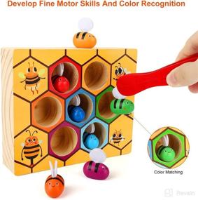 img 3 attached to 🐝 Kunmark Bee Hive Preschool Wooden Toy for Toddlers - Early Montessori Educational Game to Enhance Motor Skills and Cognitive Development in Babies