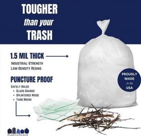 img 2 attached to Heavy-Duty Clear Trash Bags, 95-96 Gallon Capacity, 1.5 Mil Thickness, 61 X 68 Inches, Pack Of 50 By Plasticplace