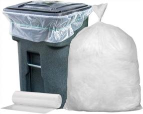 img 4 attached to Heavy-Duty Clear Trash Bags, 95-96 Gallon Capacity, 1.5 Mil Thickness, 61 X 68 Inches, Pack Of 50 By Plasticplace