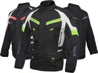 acg adventure motorcycle jacket men for touring ce armor waterproof all season biker riding (black/hi vis green logo