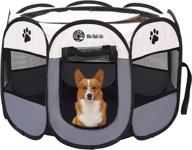 🐾 mile high life portable cat dog crate: foldable tent with water-resistant shade cover - ideal travel crate for dogs, cats, and rabbits логотип