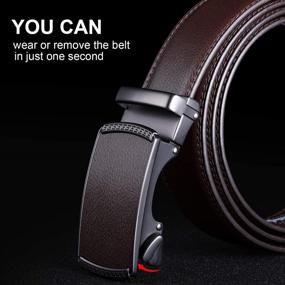 img 2 attached to 👔 Men's Belt Accessories: Sliding Adjustable Comfort Leather Ratchet Belts