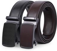 👔 men's belt accessories: sliding adjustable comfort leather ratchet belts logo