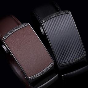 img 3 attached to 👔 Men's Belt Accessories: Sliding Adjustable Comfort Leather Ratchet Belts