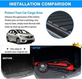 img 1 attached to Premium All Weather TPO Rear Cargo Liner Upgrade for Honda Fit 2015-2020 - Powerty Fit Trunk Mat