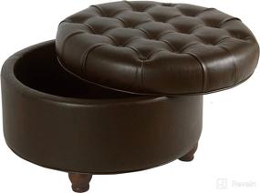 img 2 attached to Homepop Leather Tufted Storage Ottoman