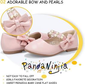 img 1 attached to 👑 PANDANINJIA Toddler Little Princess Uniform Girls' Flat Shoes