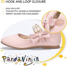 img 2 attached to 👑 PANDANINJIA Toddler Little Princess Uniform Girls' Flat Shoes