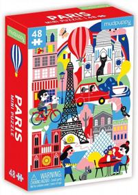 img 4 attached to Mudpuppy Paris Mini Puzzle, 48 Pieces, 8” X 5.75” – Perfect Family Puzzle For Ages 4+ – Features A Colorful Illustration Of Iconic Paris Landmarks