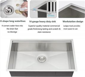 img 1 attached to Upgrade Your Kitchen With Lordear'S 33X19 Inch Undermount Stainless Steel Single Bowl Workstation Sink