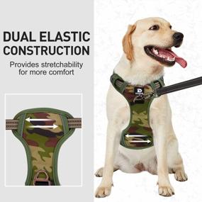 img 1 attached to Adjustable Reflective Dog Harness For Large Breeds - No Pull With Handle, 2 Leash Clips, And Padded Camo Vest For Easy Control And Visibility