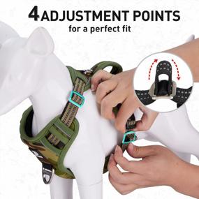 img 3 attached to Adjustable Reflective Dog Harness For Large Breeds - No Pull With Handle, 2 Leash Clips, And Padded Camo Vest For Easy Control And Visibility