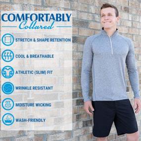 img 2 attached to Men's CC Perfect Slim Fit Quarter Zip Pullover with Quick Dry Tech Performance and Moisture Wicking Long Sleeves for 1/4 Zip Up
