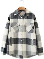 👚 womens fashionable button down shacket: discover stylish outwear for women at coats, jackets & vests logo