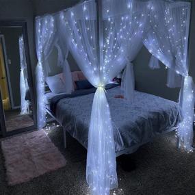 img 3 attached to White LED Curtain Lights With 300 LEDs, 8 Modes, USB & Remote - Perfect For Home Decor, Weddings, Parties, Halloween & Christmas Wall Or Window Decorations In The Bedroom Or Living Room.