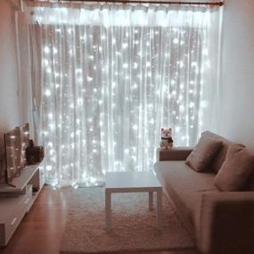 img 2 attached to White LED Curtain Lights With 300 LEDs, 8 Modes, USB & Remote - Perfect For Home Decor, Weddings, Parties, Halloween & Christmas Wall Or Window Decorations In The Bedroom Or Living Room.