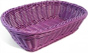 img 4 attached to Colorbasket Hand Woven Waterproof Rectangular Basket, Royal Purple