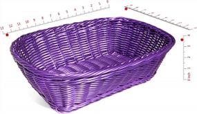 img 2 attached to Colorbasket Hand Woven Waterproof Rectangular Basket, Royal Purple