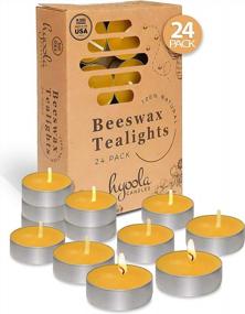img 4 attached to 24 Pack 100% Pure Natural Beeswax Tealight Candles In Aluminum Cup - HYOOLA