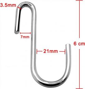img 2 attached to 10 Pack Of Heavy Duty Silver S Hooks For Kitchen, Bathroom, Bedroom And Office - Ideal For Hanging Pots, Pans, Coats, Bags, Plants And More!
