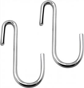 img 4 attached to 10 Pack Of Heavy Duty Silver S Hooks For Kitchen, Bathroom, Bedroom And Office - Ideal For Hanging Pots, Pans, Coats, Bags, Plants And More!