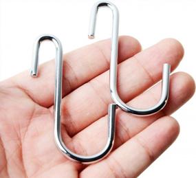 img 3 attached to 10 Pack Of Heavy Duty Silver S Hooks For Kitchen, Bathroom, Bedroom And Office - Ideal For Hanging Pots, Pans, Coats, Bags, Plants And More!