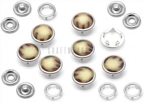 img 4 attached to CRAFTMEMORE 20 Sets 12Mm Pearl Snaps Fasteners Pearl-Like Prong Snap Button For Western Shirt Clothes Popper Studs - Silver Brass Rim Setting (12 Mm, Brown Marble)