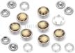 craftmemore 20 sets 12mm pearl snaps fasteners pearl-like prong snap button for western shirt clothes popper studs - silver brass rim setting (12 mm, brown marble) logo