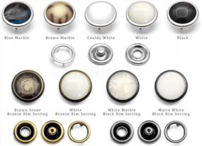img 2 attached to CRAFTMEMORE 20 Sets 12Mm Pearl Snaps Fasteners Pearl-Like Prong Snap Button For Western Shirt Clothes Popper Studs - Silver Brass Rim Setting (12 Mm, Brown Marble)