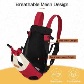 img 3 attached to Breathable Dog Carrier Backpack For Small And Medium Dogs And Cats - Adjustable Chest Backpack For Walking, Hiking, And Traveling Hands-Free With Mesh Legs Out And Easy-Fit Design