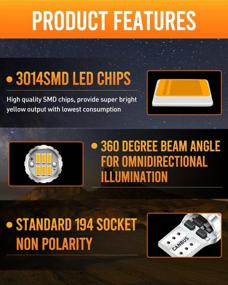 img 3 attached to LUYED 2 X 400 Lumens 9-30V 3014 30-EX Chipsets Canbus W5W 194 168 2825 LED Bulbs Extremely Bright Amber (Newest Heat Dissipation Design)