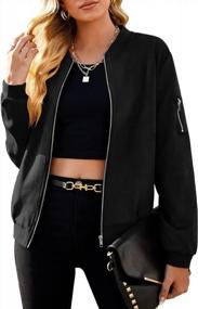 img 4 attached to Zeagoo Women Faux Suede Jacket Casual Bomber Jacket Zip Up Lightweight Coat With Pockets