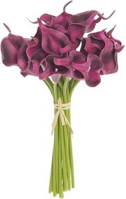 img 2 attached to Enhance Your Decor With Efavormart'S Real Touch Artificial Calla Lily Flowers - 20 Pack Eggplant Single Stem