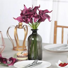 img 3 attached to Enhance Your Decor With Efavormart'S Real Touch Artificial Calla Lily Flowers - 20 Pack Eggplant Single Stem