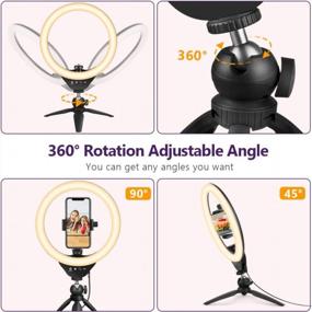 img 2 attached to Eicaus Desktop 10" Selfie Ring Light With Tripod Stand And Cell Phone Holder, Dimmable LED Circle Light For Computer/Zoom Call/Live Streaming/Makeup/YouTube/TIK Tok, Compatible With Most Phones