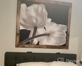 img 8 attached to 🌸 BROSHAN Elegant Flower Art Tapestry: Black and White Modern Wall Hanging for Bedroom and Living Room Decor, 52 x 60