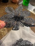 img 1 attached to Pack Of 10 Artificial Poinsettia Flowers, 20Cm In Length, Glittery Gold, Ideal For Xmas Tree Ornaments, Poinsettia Bushes, And Christmas Decorations review by Cynthia Guarente