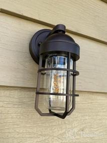 img 5 attached to Oil Rubbed Bronze Outdoor Wall Light - Emliviar Farmhouse Porch Lantern With Clear Tempered Glass